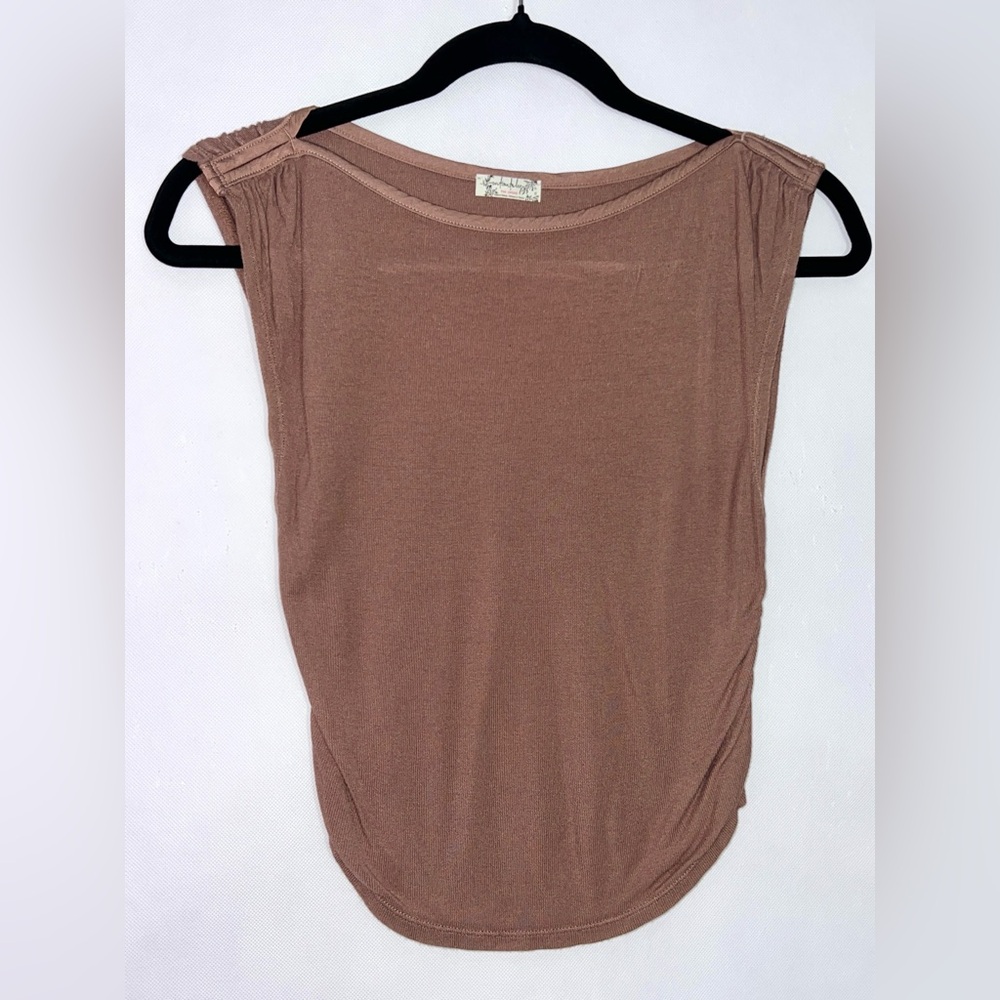 Intimately Free People Ribbed Ruched Soft Tee XS - Picture 3 of 10